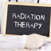 radiotherapy centre - Doctor shows information on blackboard