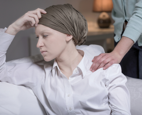 radiotherapy centre - Portrait of elegant woman having breast cancer