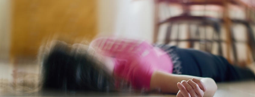 external radiation - Woman lying on the floor at home