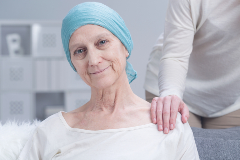 Private radiotherapy - older woman with cancer